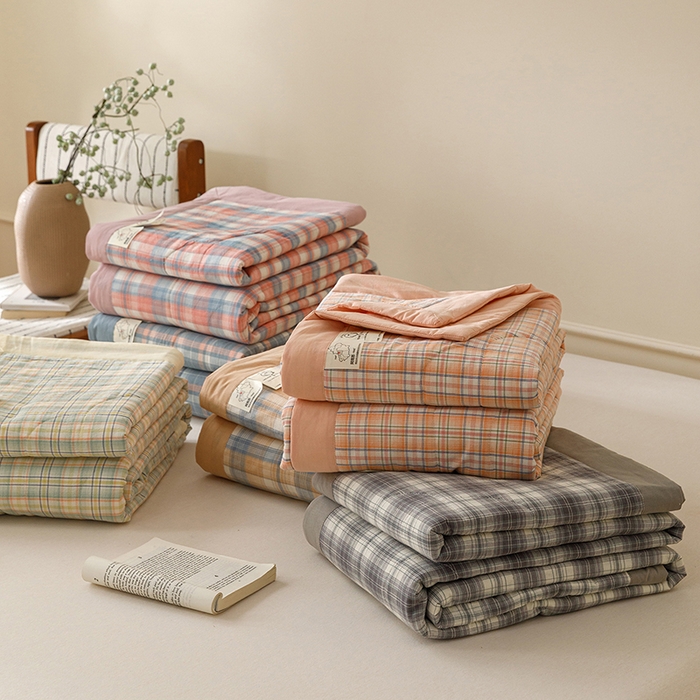 91家纺网 家纺一手货源 找家纺 悦然毛巾被 2026新款全棉水洗棉夏被夏凉被空调被 组合图仅做展示不可下单