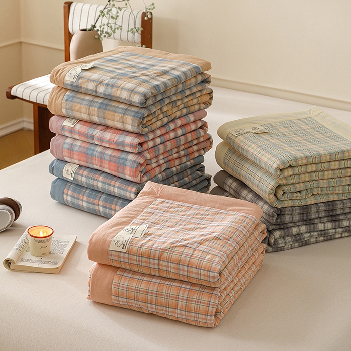 91家纺网 家纺一手货源 找家纺 悦然毛巾被 2026新款全棉水洗棉夏被夏凉被空调被 组合图仅做展示不可下单