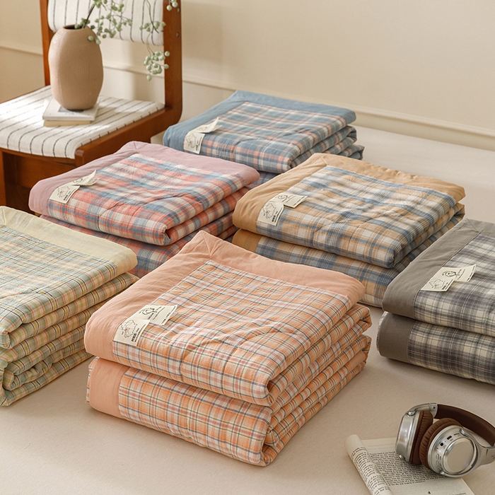 91家纺网 家纺一手货源 找家纺 悦然毛巾被 2026新款全棉水洗棉夏被夏凉被空调被 组合图仅做展示不可下单