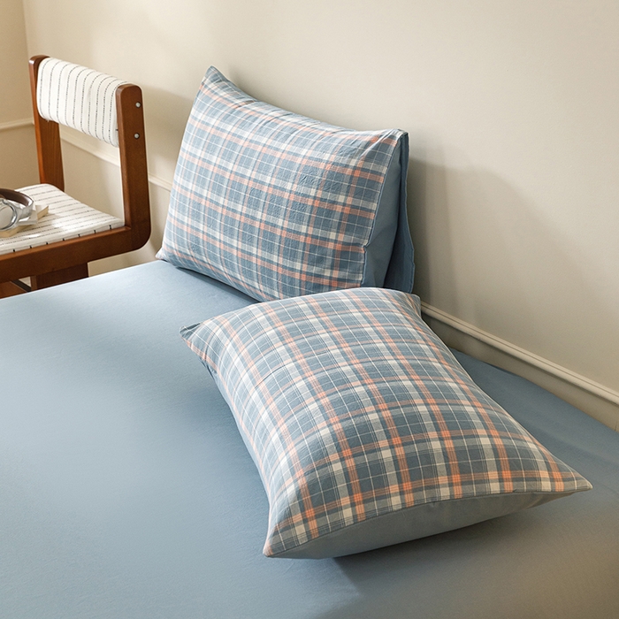 91家纺网 家纺一手货源 找家纺 悦然毛巾被 2026新款全棉水洗棉夏被夏凉被空调被 暖格晚风蓝