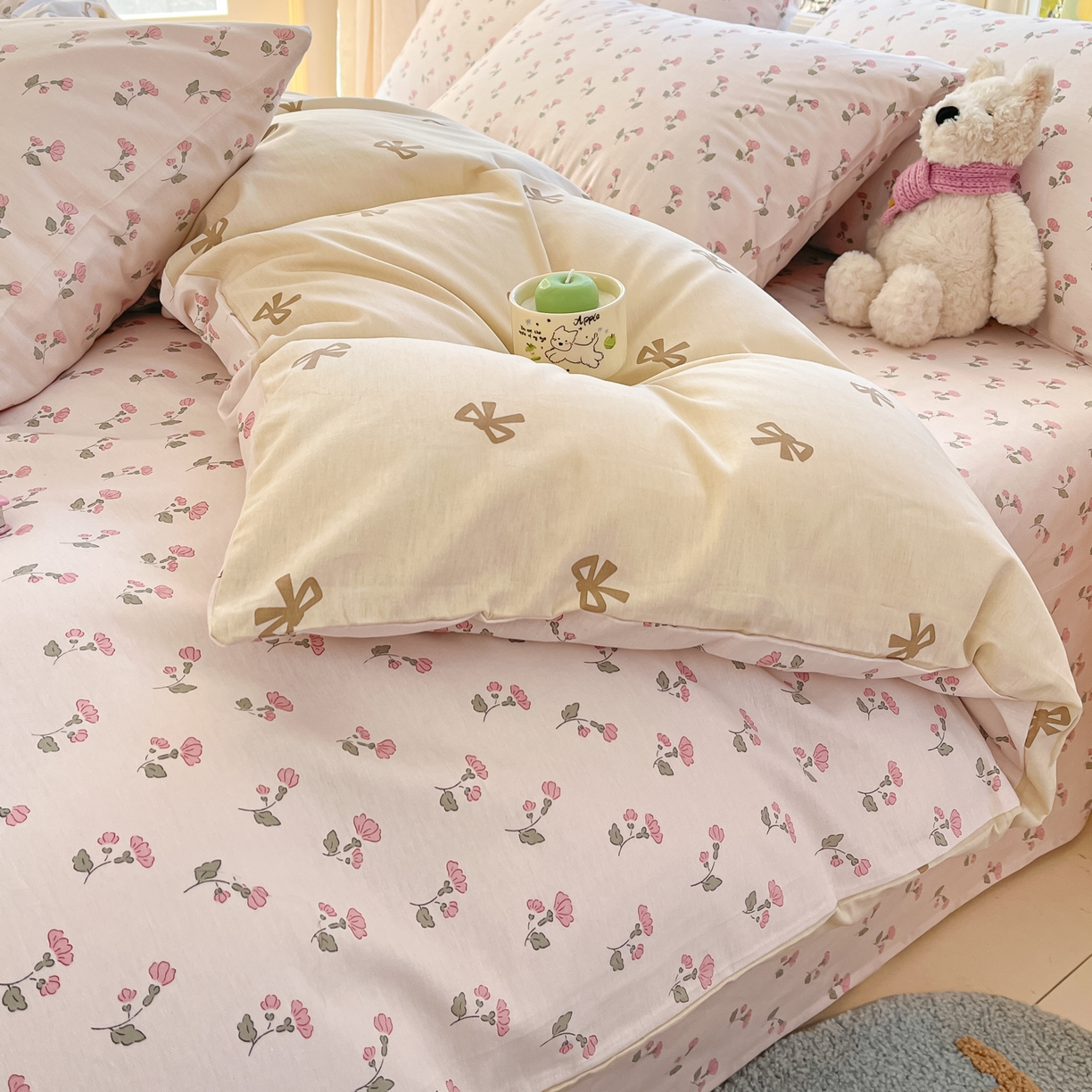 91家纺网 家纺一手货源 找家纺 寻米 2026新款13070全棉纯棉印花单床单床单单件-风格二 花漾