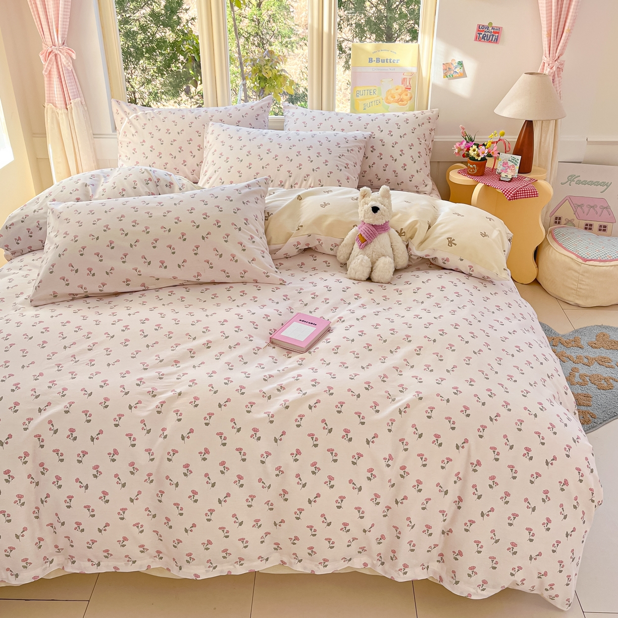 91家纺网 家纺一手货源 找家纺 寻米 2026新款13070全棉纯棉印花单床单床单单件-风格二 花漾