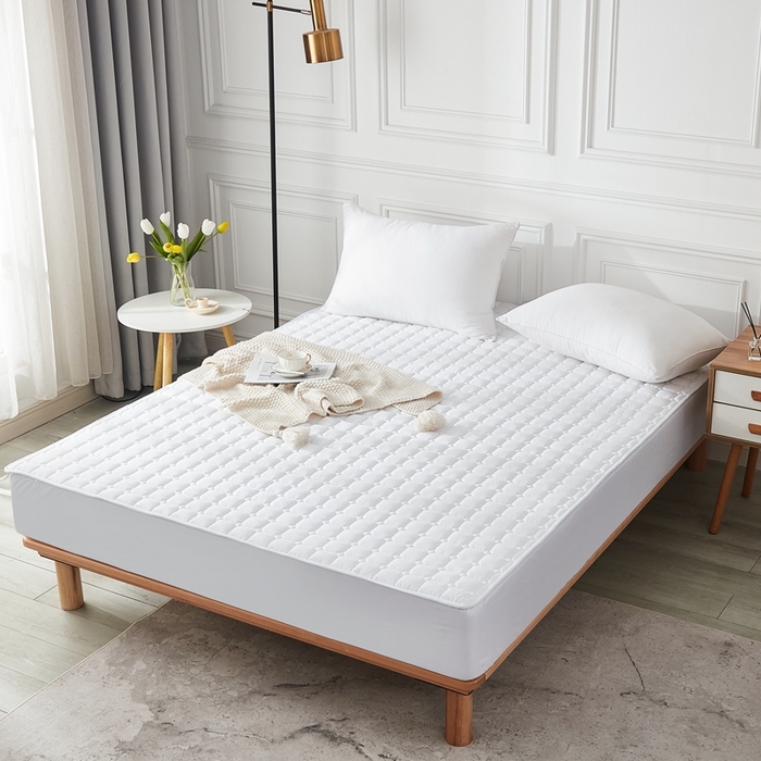 91家纺网 家纺一手货源 找家纺 啊雅家居 2026新款简约羽丝绒床笠式床垫床护垫 白色