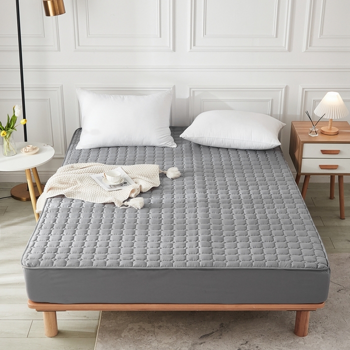 啊雅家居 2026新款简约羽丝绒床笠式床垫床护垫 灰色