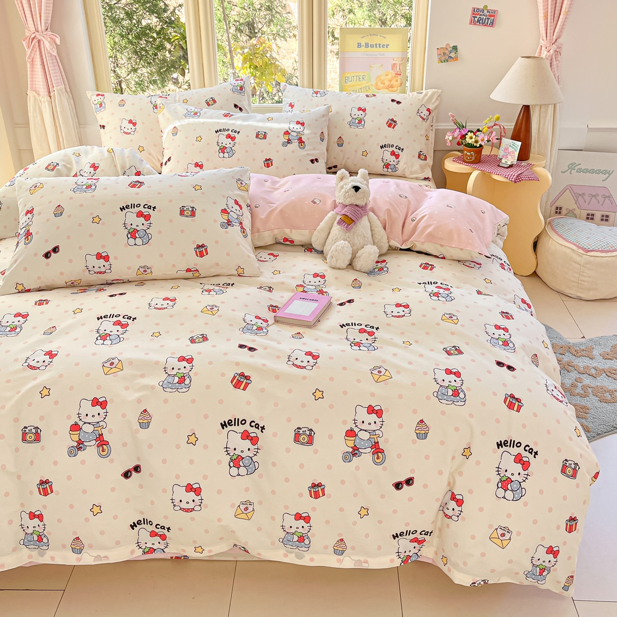 91家纺网 家纺一手货源 找家纺 寻米 2026新款13070全棉纯棉印花单床单床单单件-风格二 快乐小喵