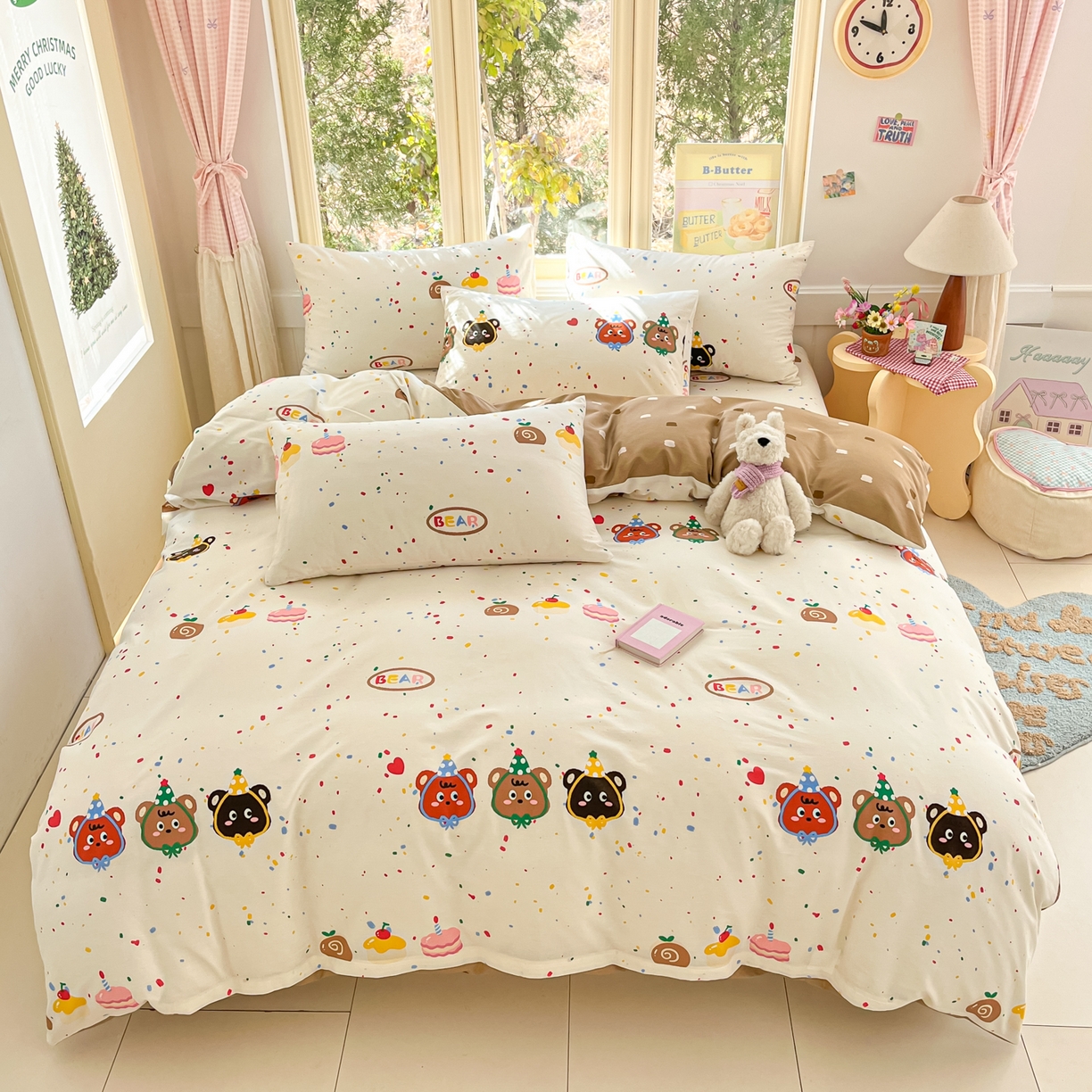 91家纺网 家纺一手货源 找家纺 寻米 2026新款13070全棉纯棉印花单床单床单单件-风格二 快乐熊仔