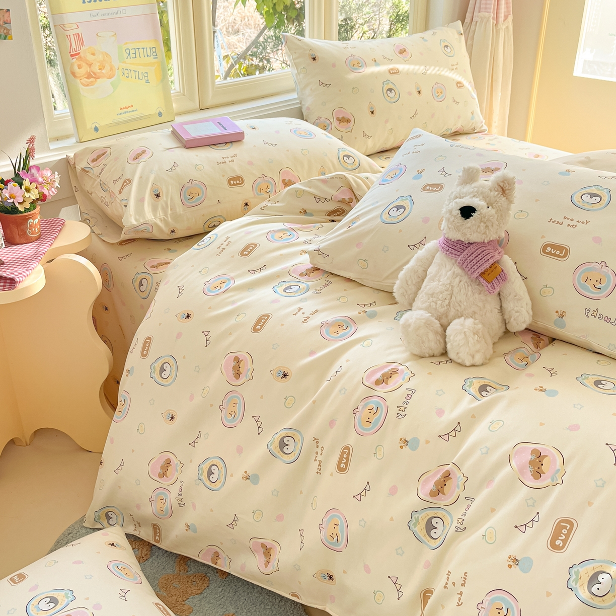 91家纺网 家纺一手货源 找家纺 寻米 2026新款13070全棉纯棉印花单床单床单单件-风格二 奇妙动物园