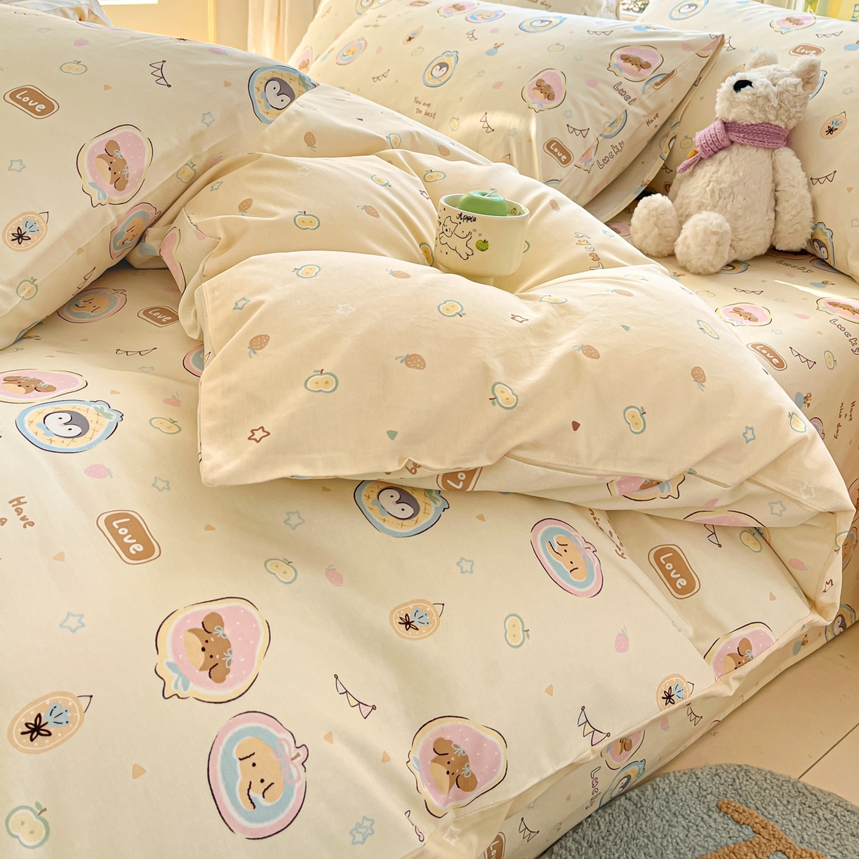 91家纺网 家纺一手货源 找家纺 寻米 2026新款13070全棉纯棉印花单床单床单单件-风格二 奇妙动物园