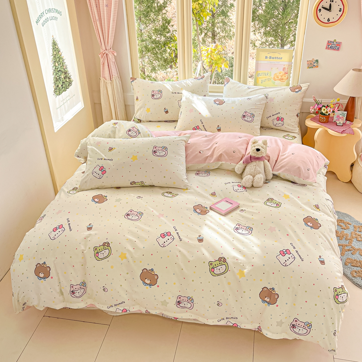 91家纺网 家纺一手货源 找家纺 寻米 2026新款13070全棉纯棉印花单床单床单单件-风格二 甜豆星球