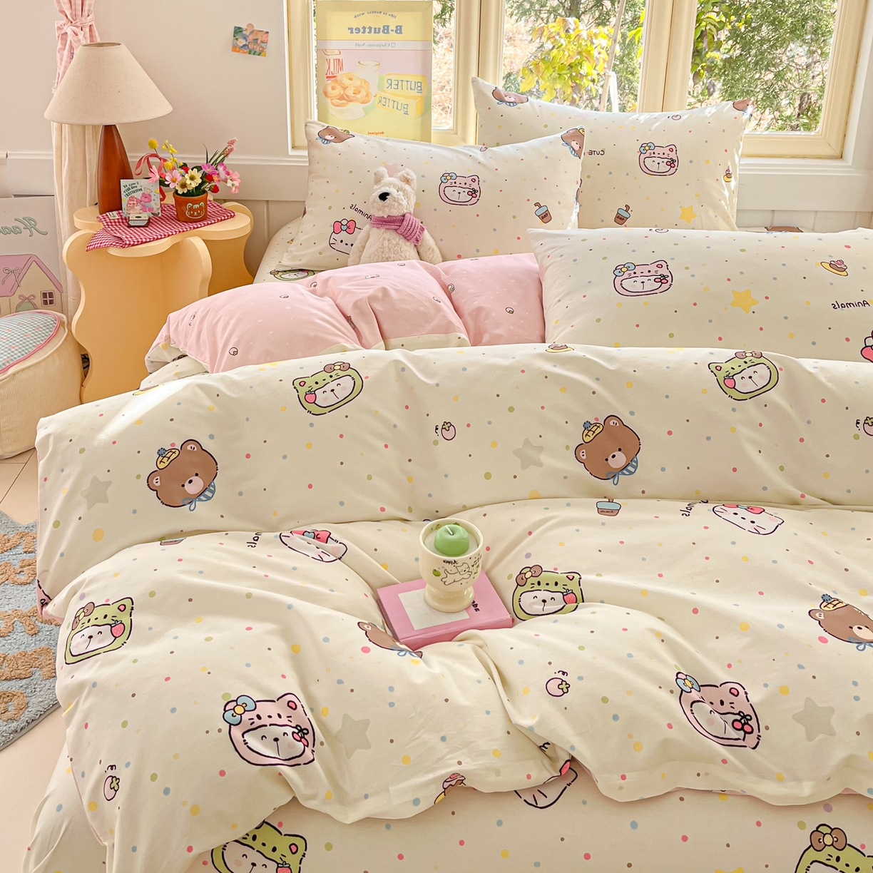 91家纺网 家纺一手货源 找家纺 寻米 2026新款13070全棉纯棉印花单床单床单单件-风格二 甜豆星球