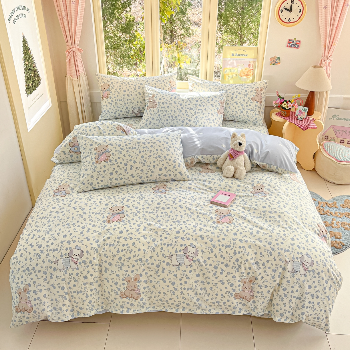 91家纺网 家纺一手货源 找家纺 寻米 2026新款13070全棉纯棉印花单床单床单单件-风格二 甜梦小熊