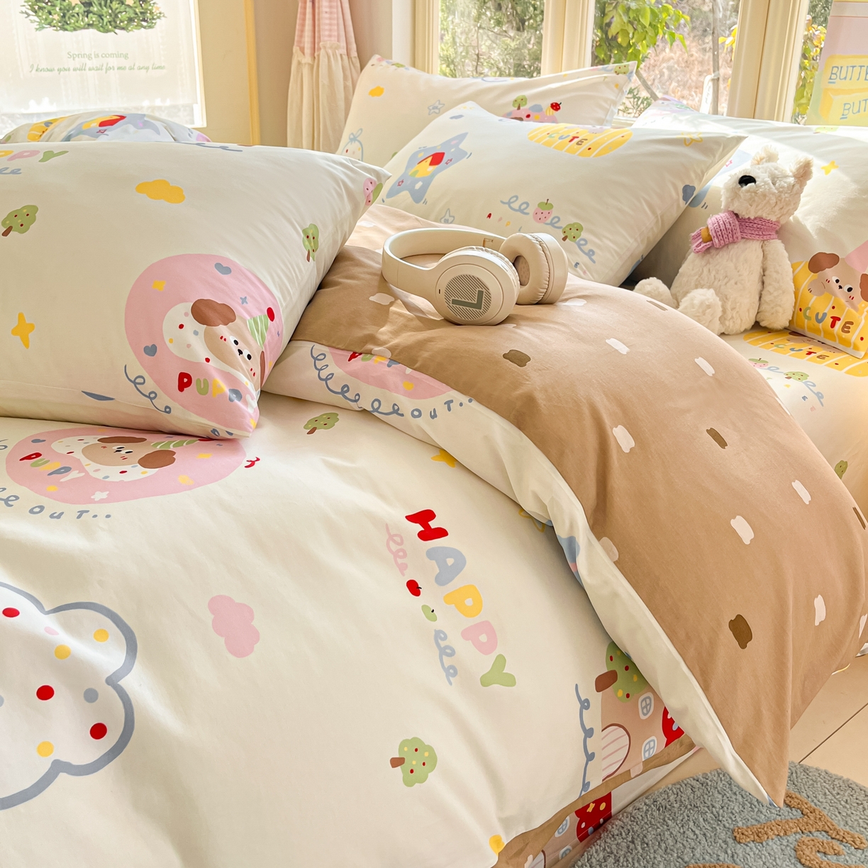 91家纺网 家纺一手货源 找家纺 寻米 2026新款13070全棉纯棉印花单床单床单单件-风格二 香草泡芙