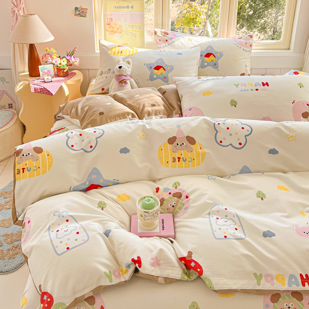 91家纺网 家纺一手货源 找家纺 寻米 2026新款13070全棉纯棉印花单床单床单单件-风格二 香草泡芙