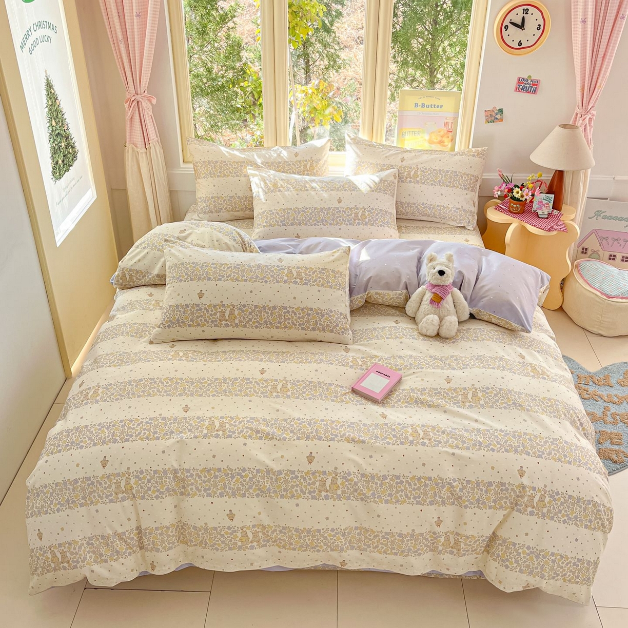 91家纺网 家纺一手货源 找家纺 （总）寻米 2026春夏新款全棉13070印花四件套单品系列场景二-四件套