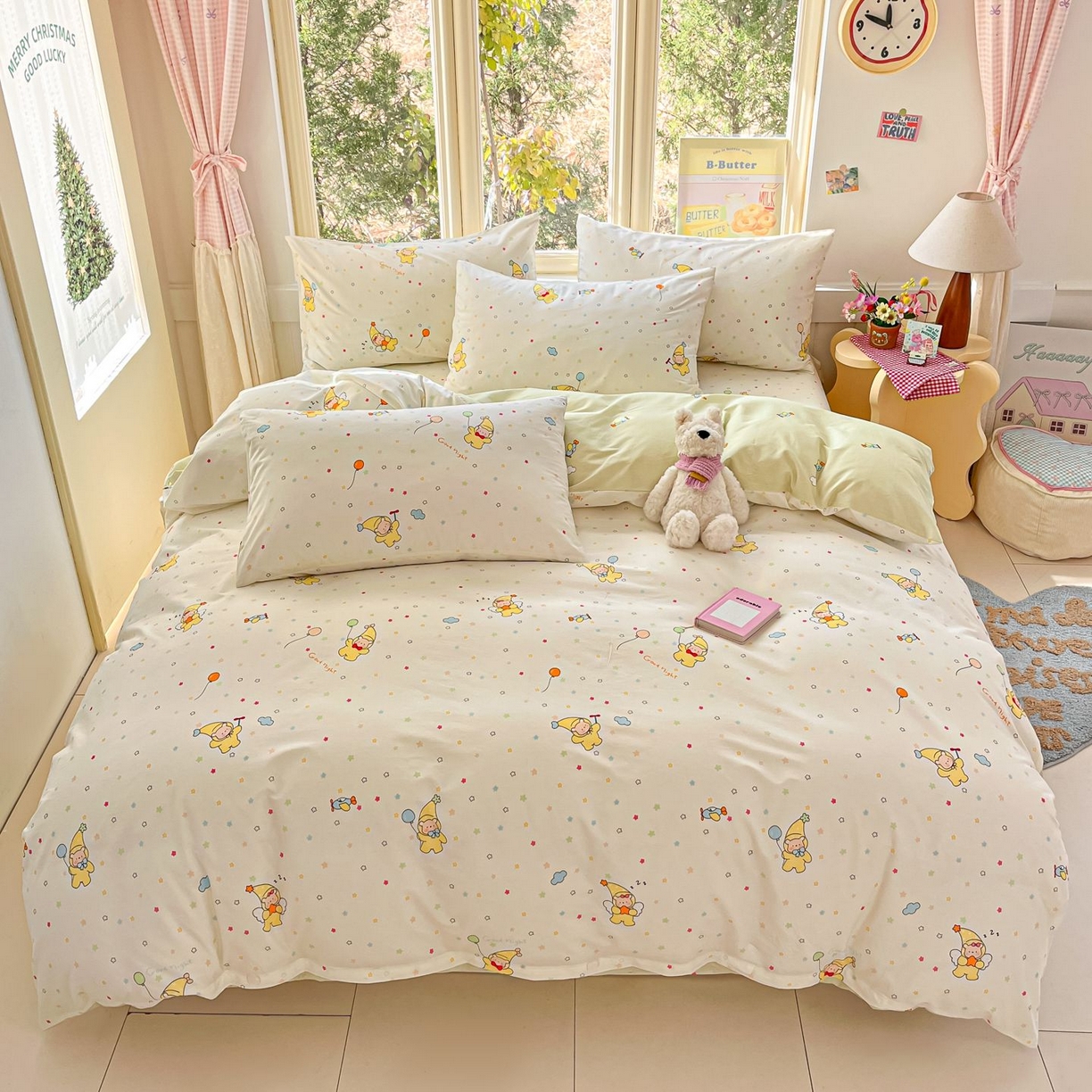 91家纺网 家纺一手货源 找家纺 （总）寻米 2026春夏新款全棉13070印花四件套单品系列场景二-四件套