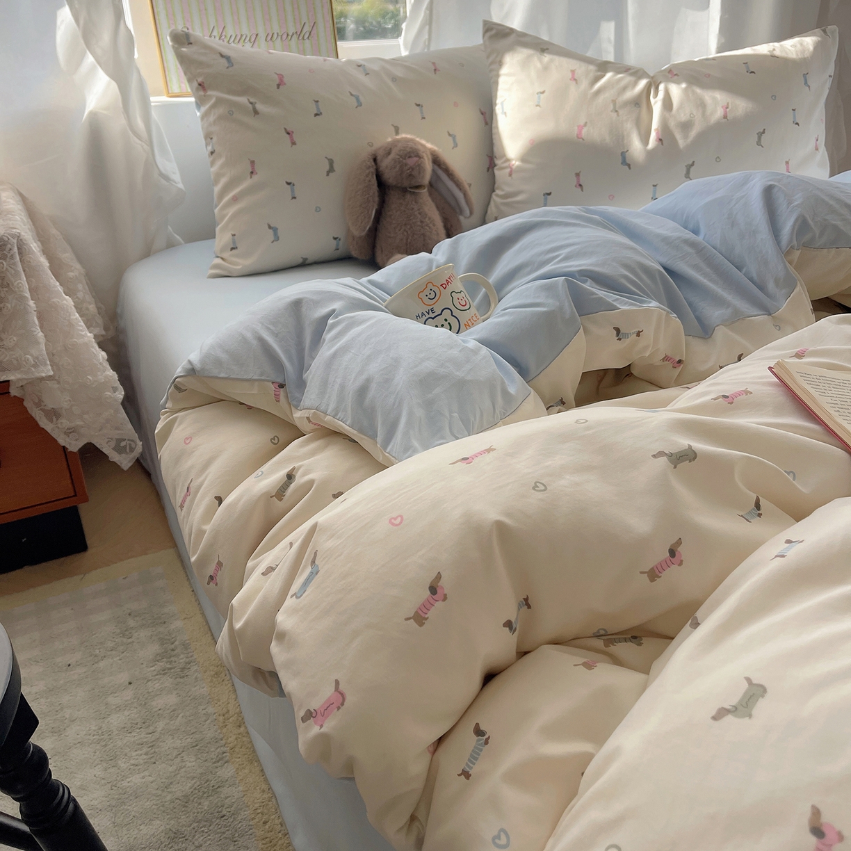 91家纺网 家纺一手货源 找家纺 （总）沐芷 2026 【提供买家秀】古法水洗仿棉A类四件套床上用品三件套被套被罩床笠款---第一波