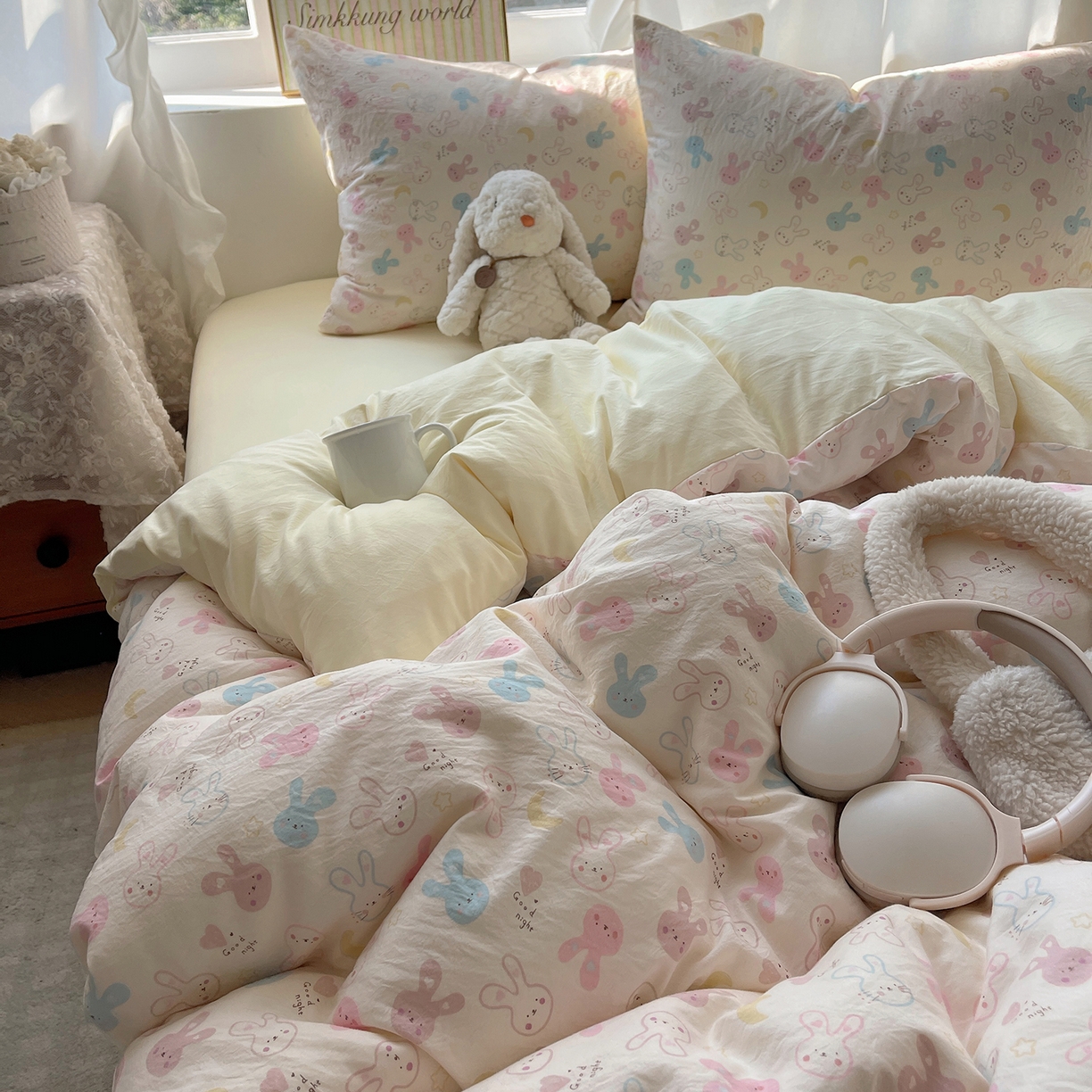 91家纺网 家纺一手货源 找家纺 （总）沐芷 2026 【提供买家秀】古法水洗仿棉A类四件套床上用品三件套被套被罩床笠款---第一波