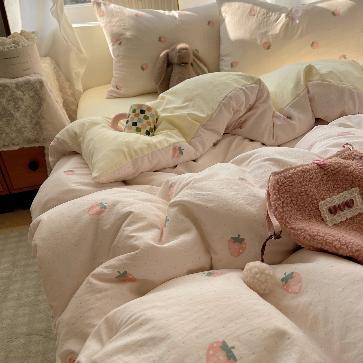 91家纺网 家纺一手货源 找家纺 （总）沐芷 2026 【提供买家秀】古法水洗仿棉A类四件套床上用品三件套被套被罩床笠款---第一波