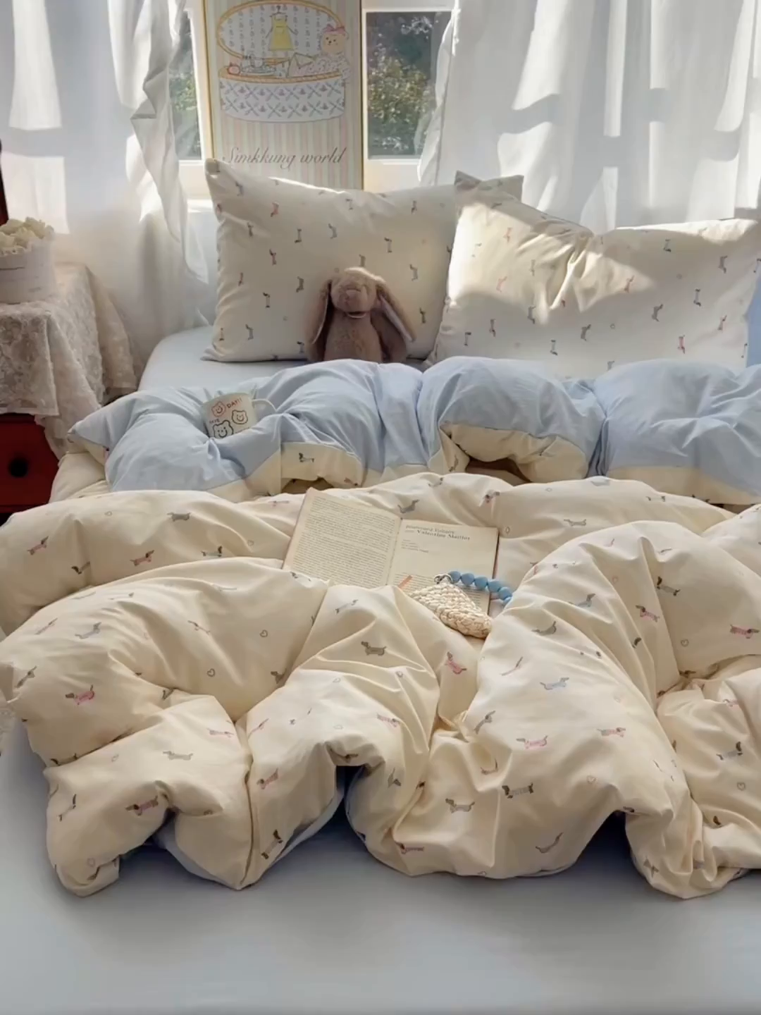 91家纺网 家纺一手货源 找家纺 （总）沐芷 2026 【提供买家秀】古法水洗仿棉A类四件套床上用品三件套被套被罩床笠款---第一波