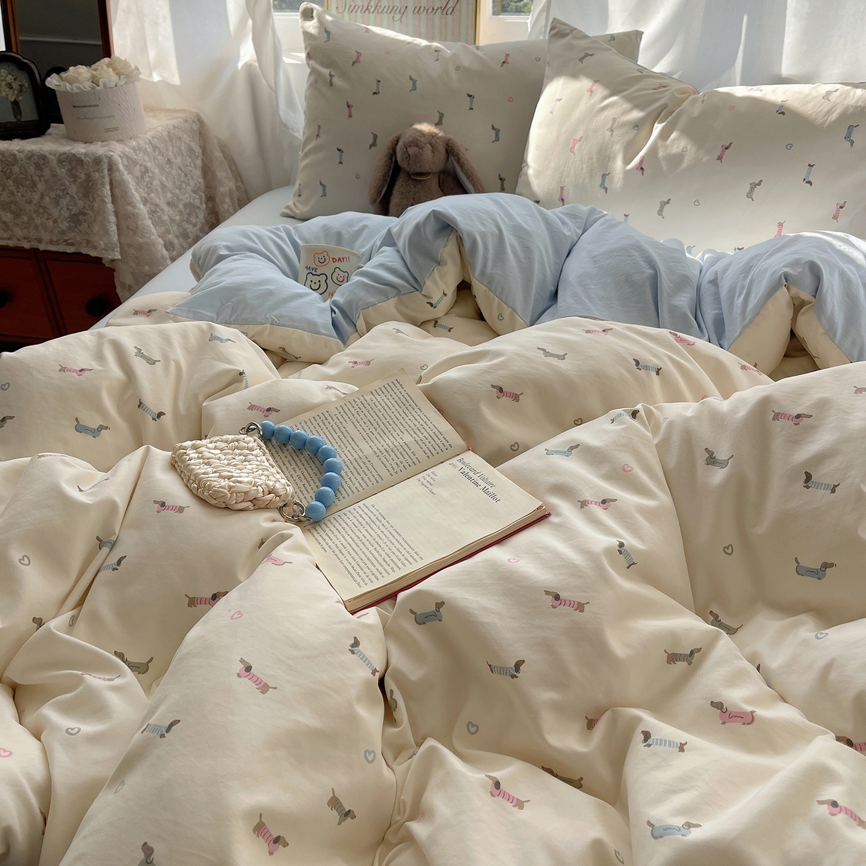 91家纺网 家纺一手货源 找家纺 （总）沐芷 2026 【提供买家秀】古法水洗仿棉A类四件套床上用品三件套被套被罩床笠款---第一波