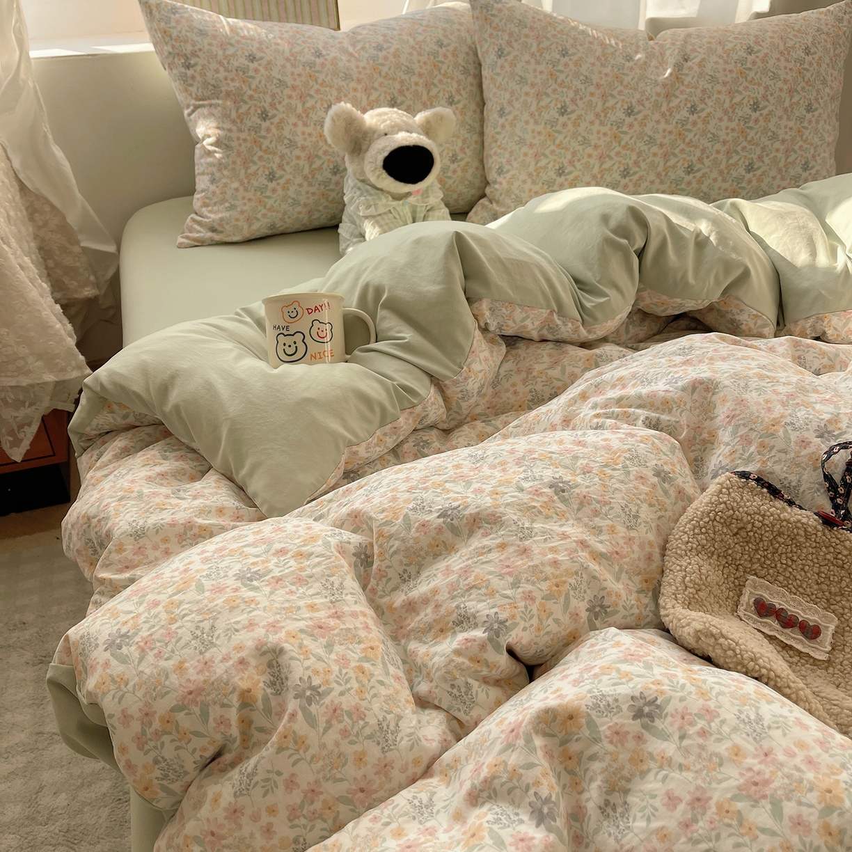 91家纺网 家纺一手货源 找家纺 （总）沐芷 2026 【提供买家秀】古法水洗仿棉A类四件套床上用品三件套被套被罩床笠款---第一波