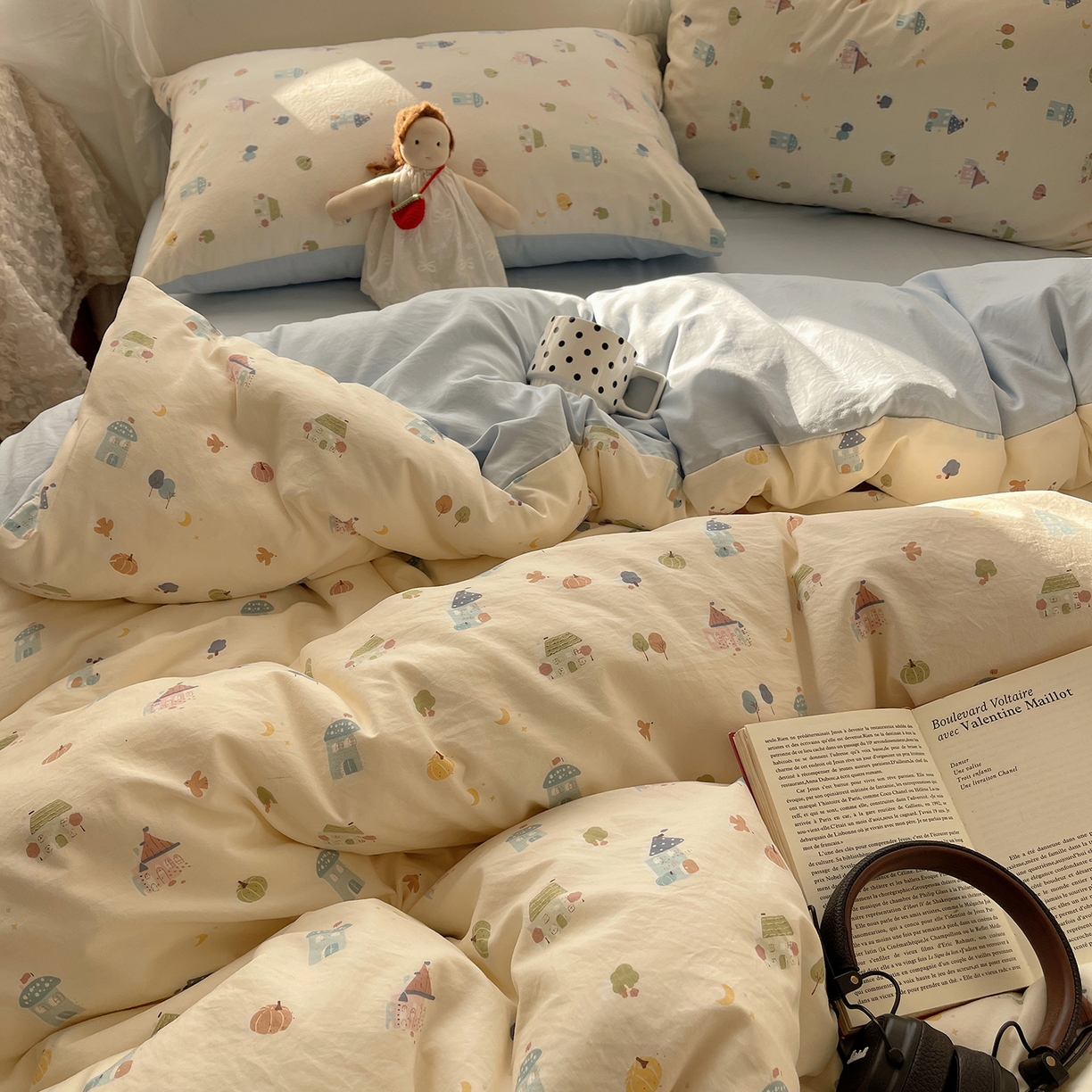 91家纺网 家纺一手货源 找家纺 沐芷 2026 【提供买家秀】古法水洗仿棉A类四件套床上用品三件套被套被罩床笠款---第一波 家园