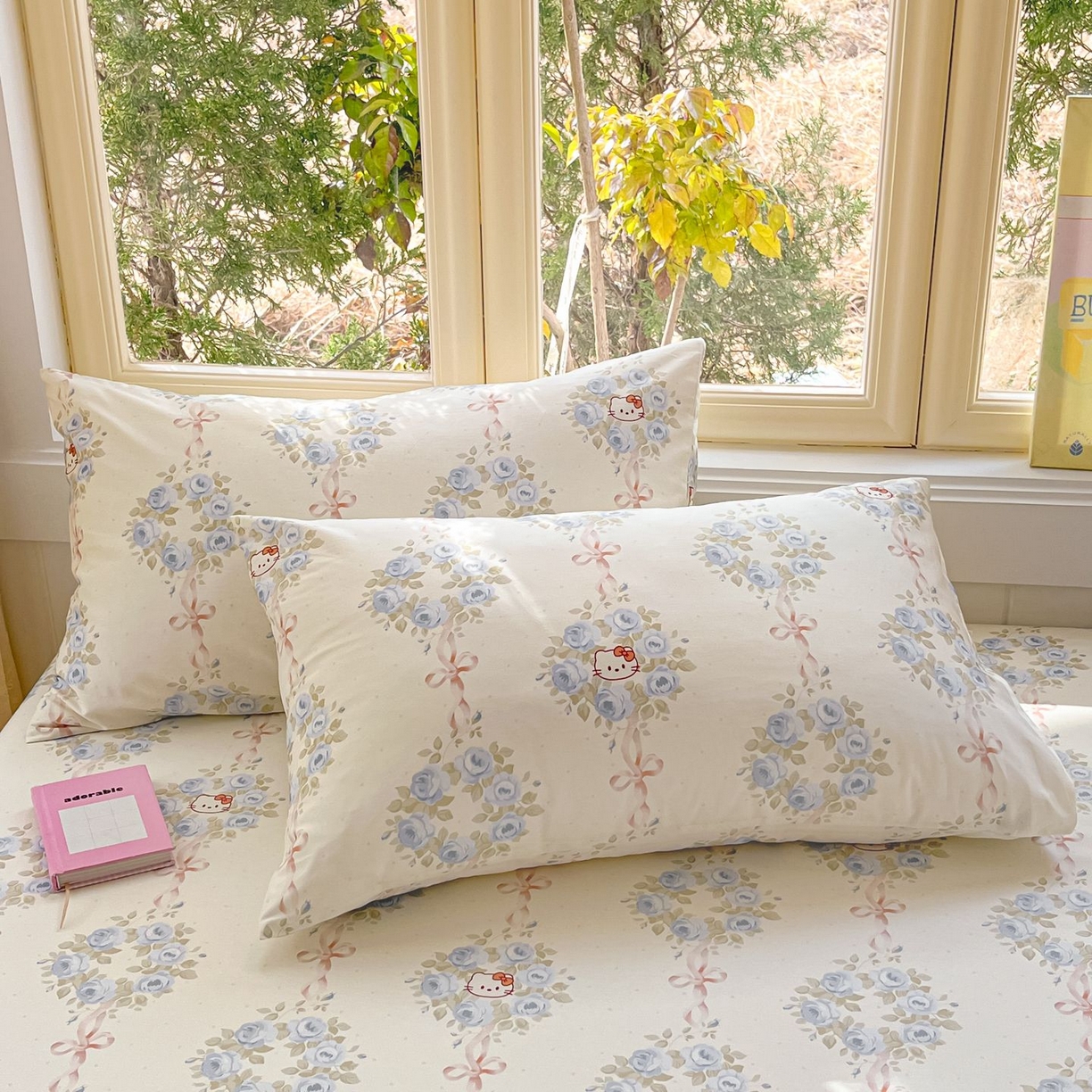 91家纺网 家纺一手货源 找家纺 寻米 2026春夏新款全棉13070印花四件套单品系列场景二-四件套 花园凯蒂