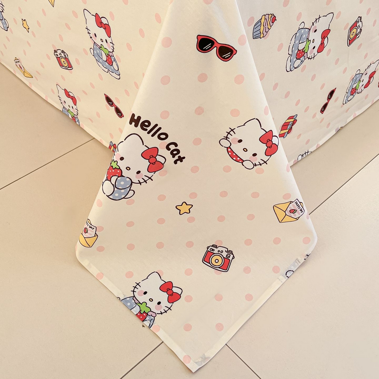 91家纺网 家纺一手货源 找家纺 寻米 2026春夏新款全棉13070印花四件套单品系列场景二-四件套 快乐小喵