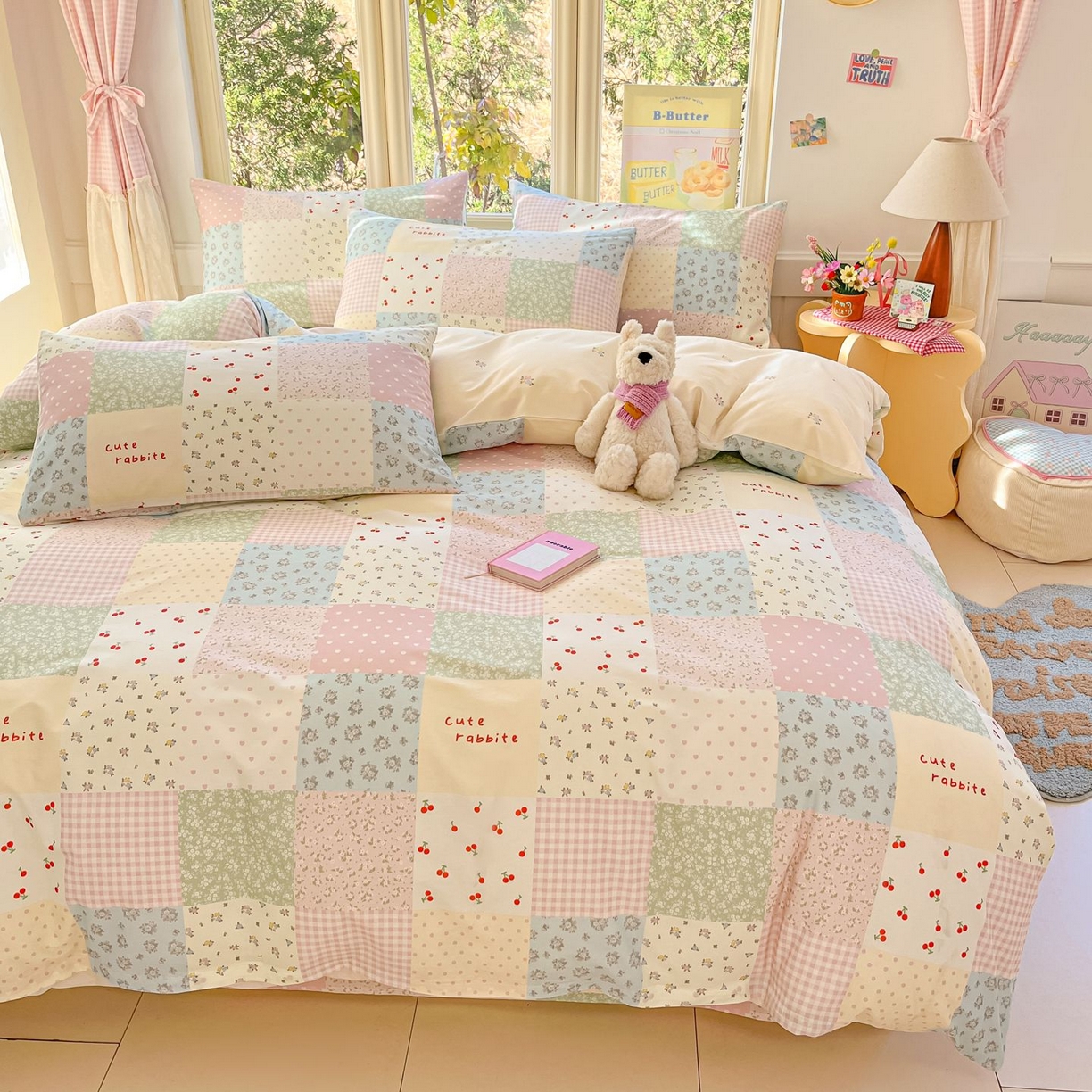 91家纺网 家纺一手货源 找家纺 寻米 2026春夏新款全棉13070印花四件套单品系列场景二-四件套 美式田园