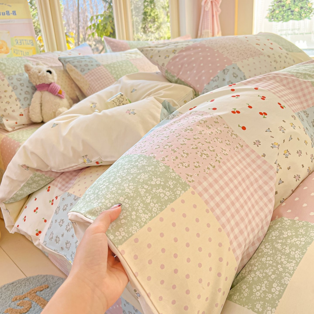 91家纺网 家纺一手货源 找家纺 寻米 2026春夏新款全棉13070印花四件套单品系列场景二-四件套 美式田园