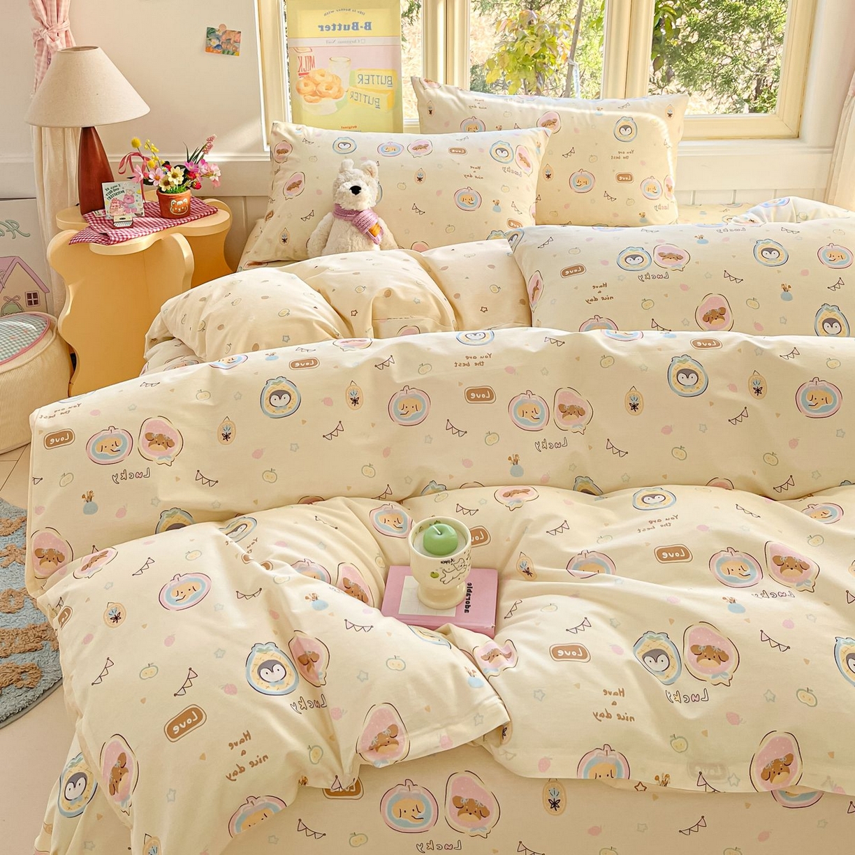 91家纺网 家纺一手货源 找家纺 寻米 2026春夏新款全棉13070印花四件套单品系列场景二-四件套 奇妙动物园