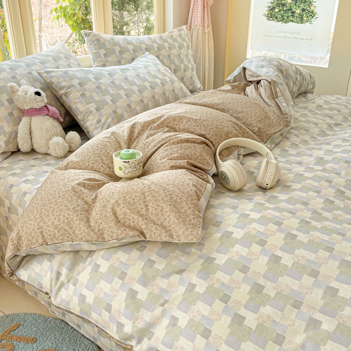 91家纺网 家纺一手货源 找家纺 寻米 2026春夏新款全棉13070印花四件套单品系列场景二-四件套 唐顿庄园