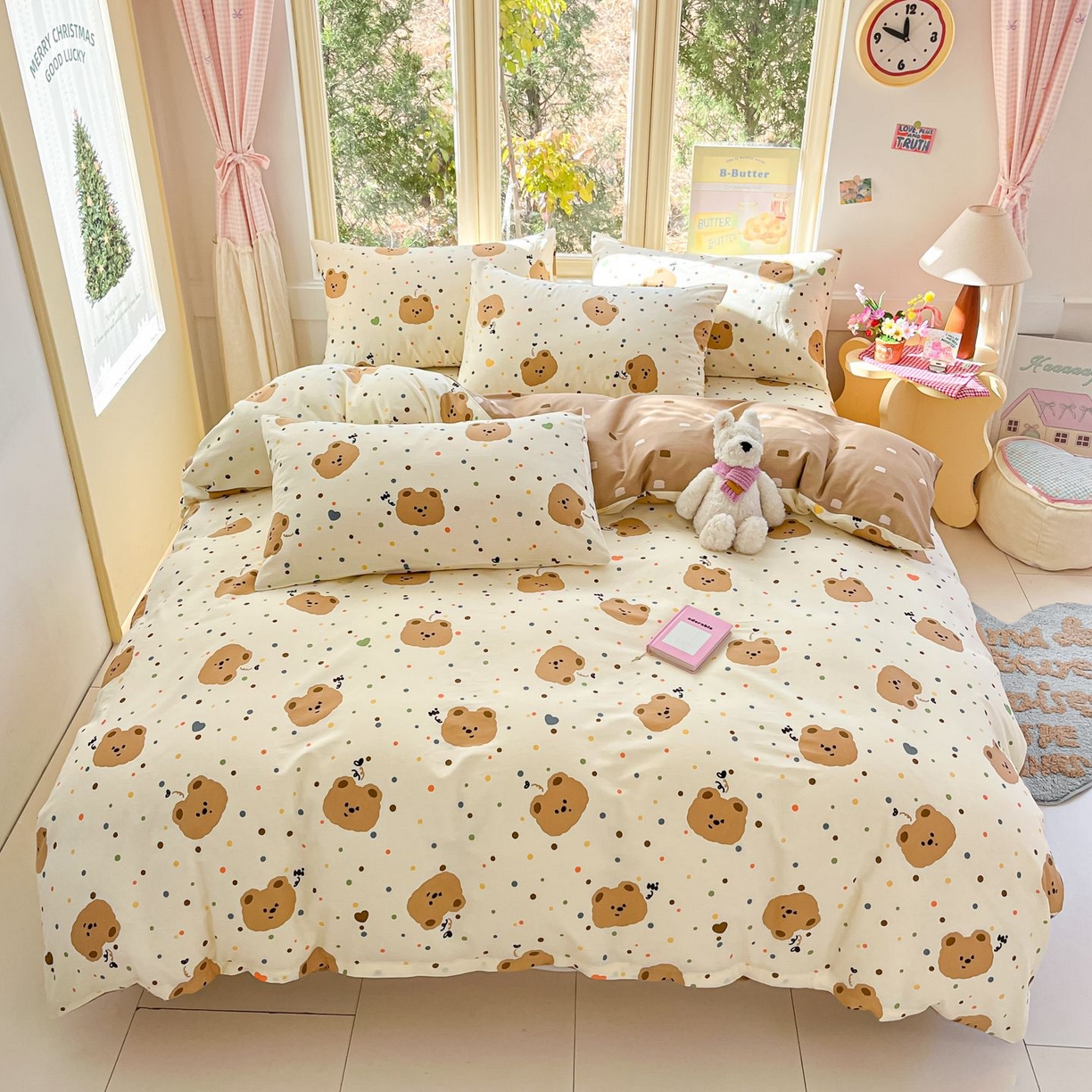 寻米 2026春夏新款全棉13070印花四件套单品系列场景二-四件套 小熊软糖