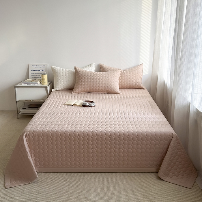 Mr.pig猪先生水洗棉 2026新款A类全棉水洗棉夹棉床盖三件套棉水洗绗缝夹棉床单加厚加棉防滑炕盖四季-圆心系列 （展示价格为控价，实际价格请联系客服） 圆心咖咖