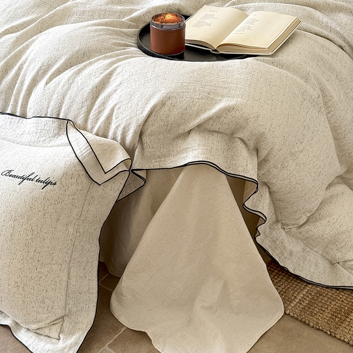 91家纺网 家纺一手货源 找家纺 （总）Mr.pig猪先生水洗棉 2026新款A类色织棉麻全棉双层纱四件套被套纯棉亚麻床上用品-棉麻素问（展示价格为控价，实际价格请联系客服）