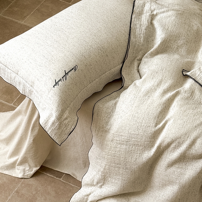 91家纺网 家纺一手货源 找家纺 （总）Mr.pig猪先生水洗棉 2026新款A类色织棉麻全棉双层纱四件套被套纯棉亚麻床上用品-棉麻素问（展示价格为控价，实际价格请联系客服）