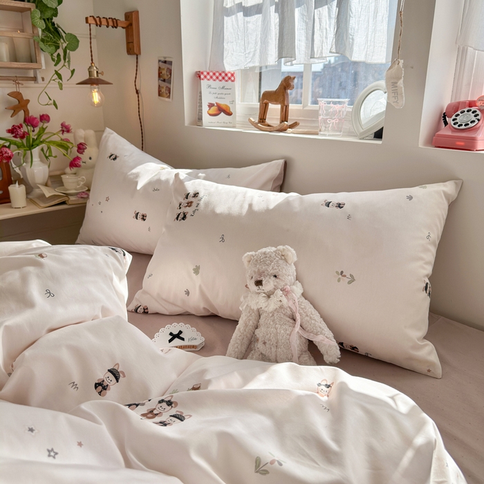 91家纺网 家纺一手货源 找家纺 （总）捌月 2026新款奶油风全棉印花四件套