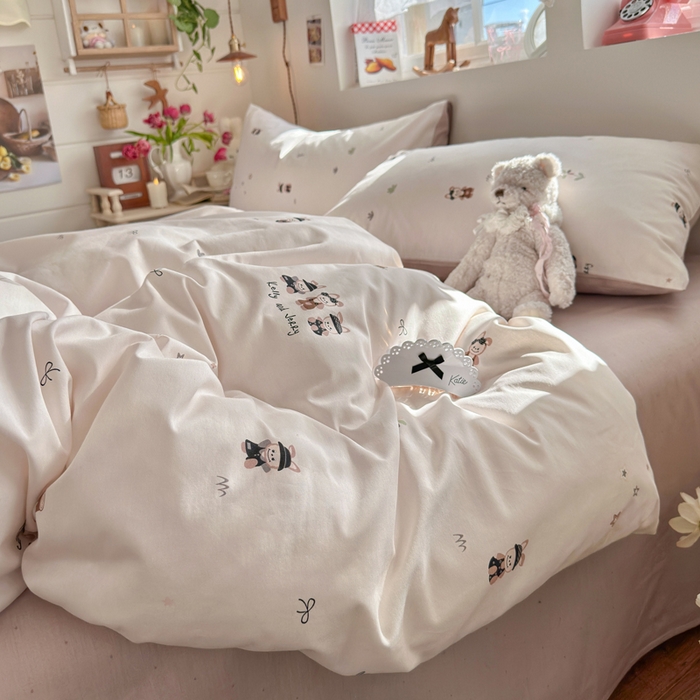 91家纺网 家纺一手货源 找家纺 （总）捌月 2026新款奶油风全棉印花四件套