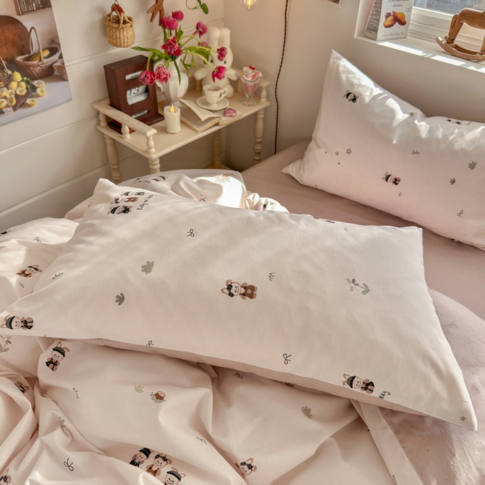 91家纺网 家纺一手货源 找家纺 （总）捌月 2026新款奶油风全棉印花四件套