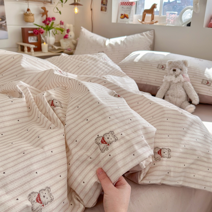 91家纺网 家纺一手货源 找家纺 （总）捌月 2026新款奶油风全棉印花四件套