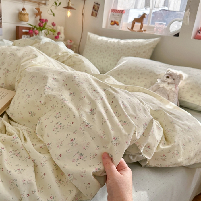 91家纺网 家纺一手货源 找家纺 （总）捌月 2026新款奶油风全棉印花四件套