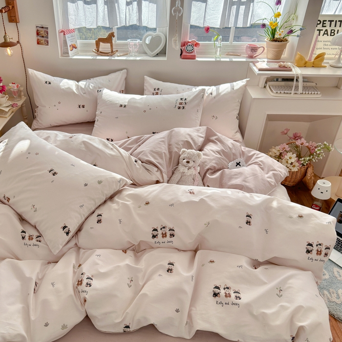 91家纺网 家纺一手货源 找家纺 （总）捌月 2026新款奶油风全棉印花四件套