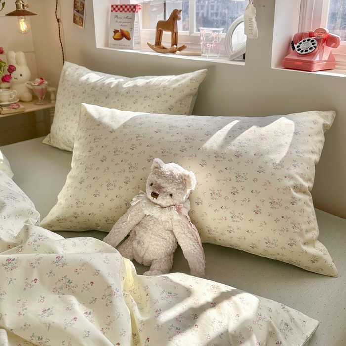 91家纺网 家纺一手货源 找家纺 捌月 2026新款奶油风全棉印花四件套 汐薇