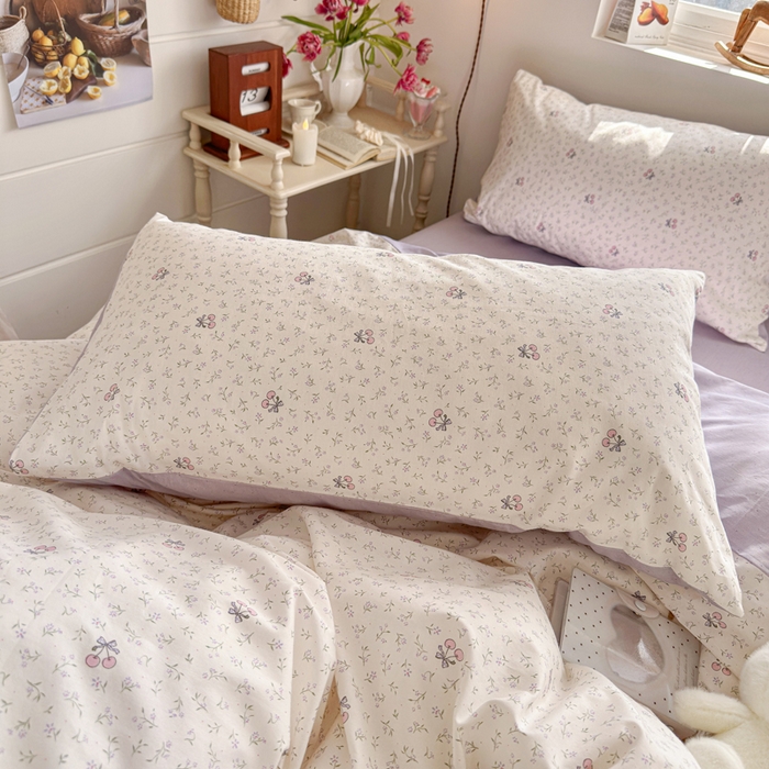 91家纺网 家纺一手货源 找家纺 捌月 2026新款奶油风全棉印花四件套 甜蜜