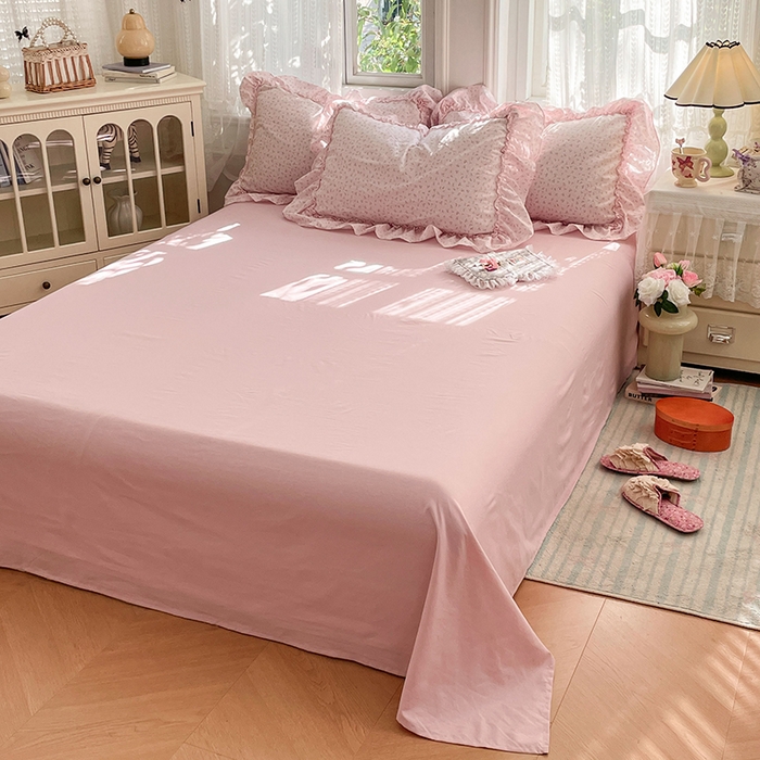 91家纺网 家纺一手货源 找家纺 （总）优尚佳生活馆 2026新款A类仿棉水洗法式工艺花边四件套