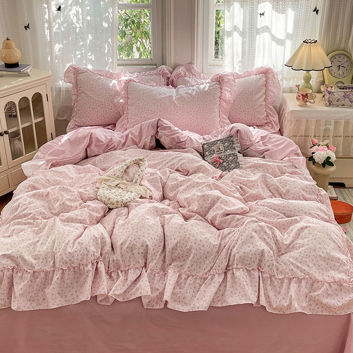 91家纺网 家纺一手货源 找家纺 （总）优尚佳生活馆 2026新款A类仿棉水洗法式工艺花边四件套