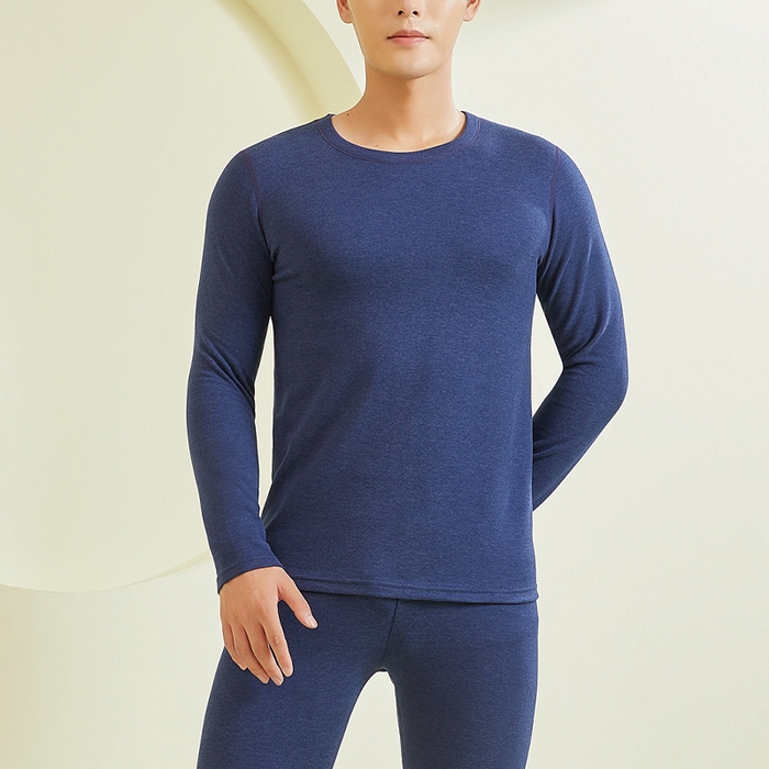 91家纺网 家纺一手货源 找家纺 （总）良品汇馆 2026新款【加厚德绒男内衣】德绒保暖内衣圆领男士秋衣秋裤套装羊毛蚕丝加厚新款