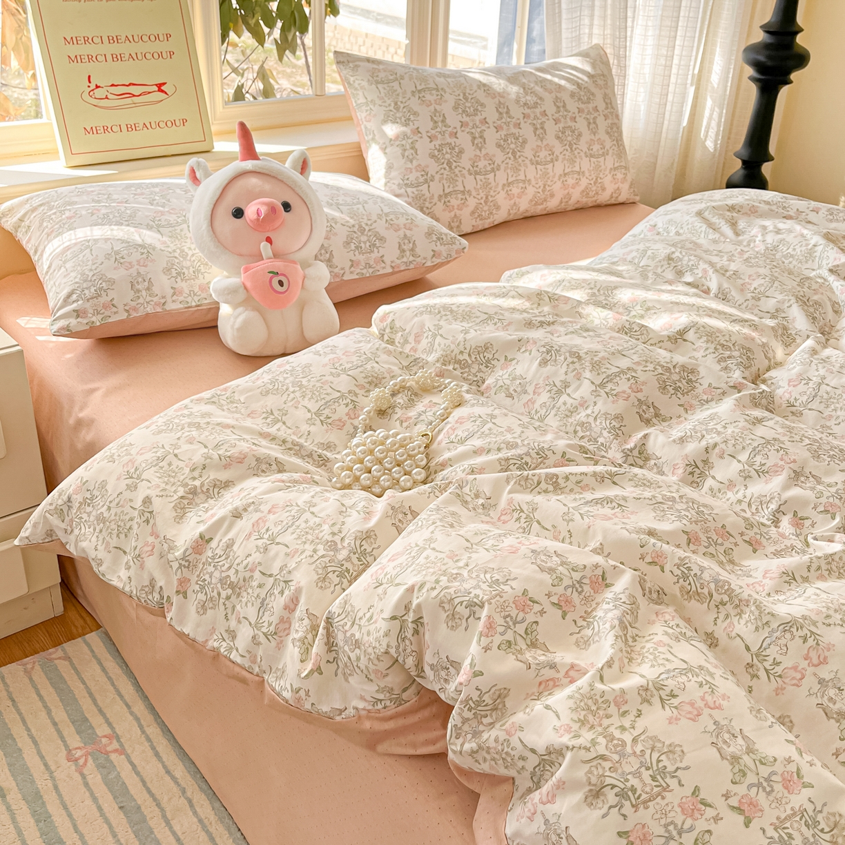 91家纺网 家纺一手货源 找家纺 （总）瑞莱 2026新款全棉印花13070花卉系列四件套