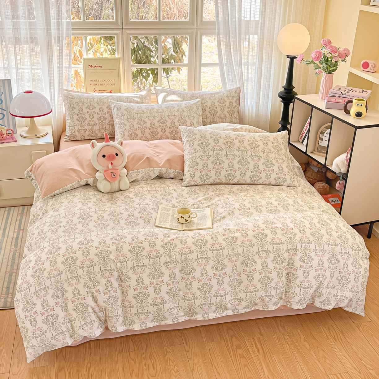 91家纺网 家纺一手货源 找家纺 （总）瑞莱 2026新款全棉印花13070花卉系列四件套