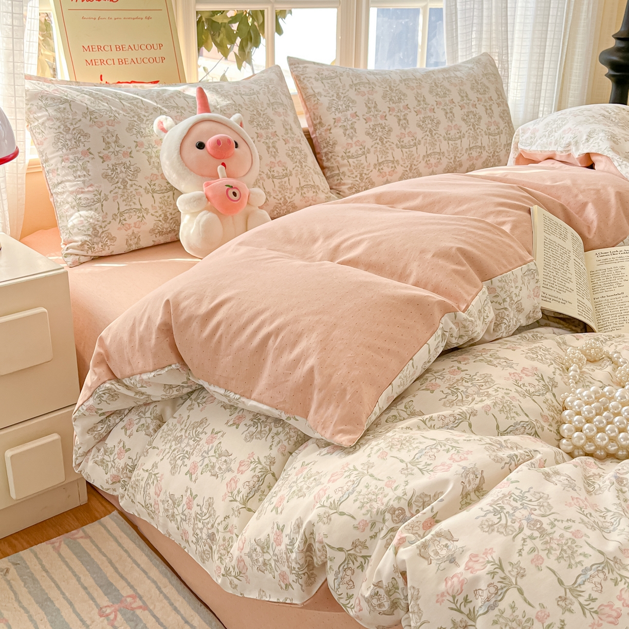 91家纺网 家纺一手货源 找家纺 （总）瑞莱 2026新款全棉印花13070花卉系列四件套